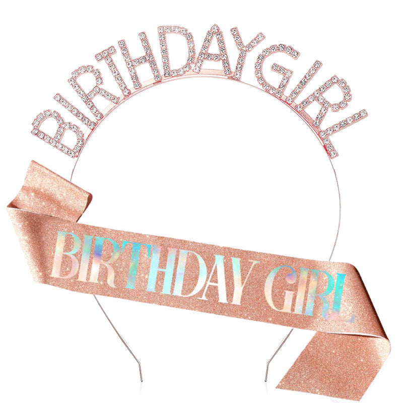 Wholesale BIRTHDAY Party Glitter Colorful Shoulder Belt Ceremony Belt Crown